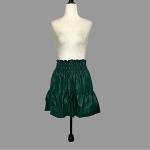 ❤️ XXS ❤️NWT The Somerset Mini Skirt: Faux Leather Elastic Waist Tiered​